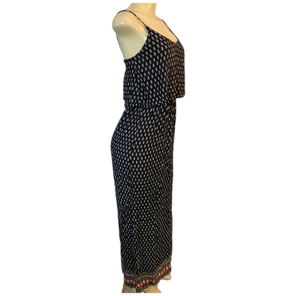 Collection Pimkie Maxi Bohemian Dress Black Print Sleeveless Size Medium - Picture 4 of 6